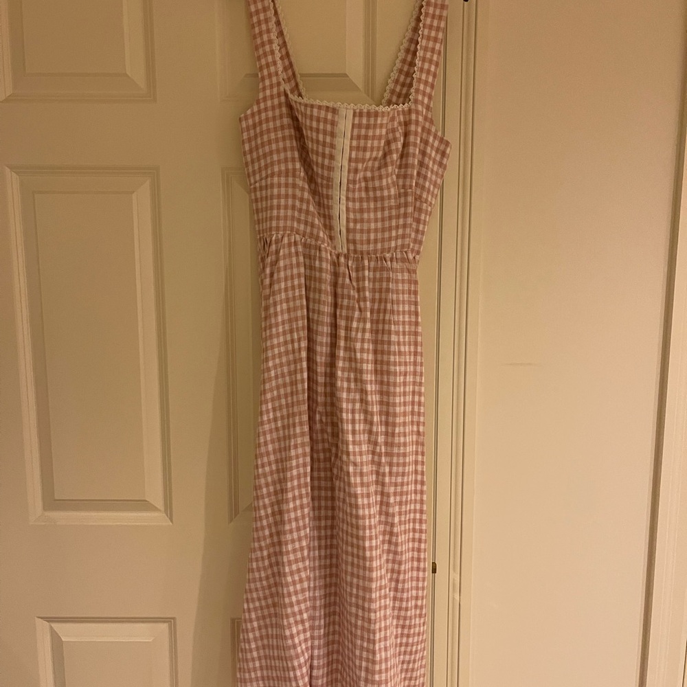 Reformation Pink Gingham Dress